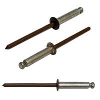 1/8" X 1/8" Blind Rivet, Dome Head, All Aluminum Rivet/Mandrel, Painted Brown